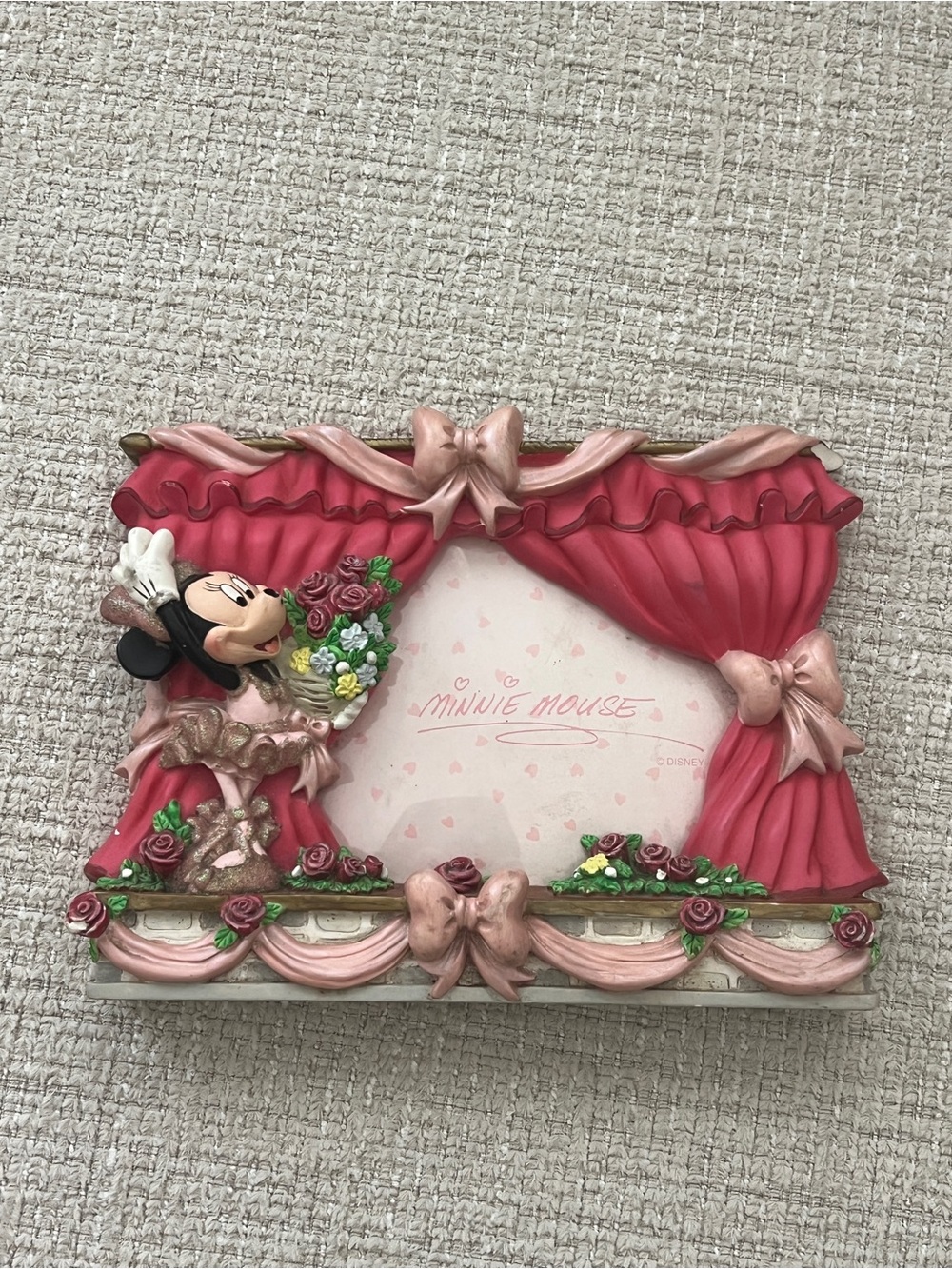 Disney Minnie Mouse Pink and Green Floral Stage Picture Frame